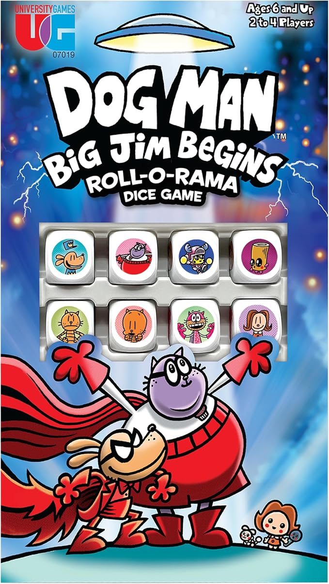 Dog Man Big Jim Begins Roll-O-Rama Dice Game, Family Game, Ages 6+