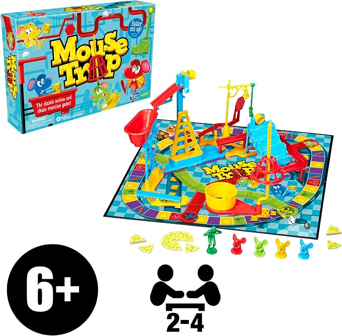 Hasbro Gaming Mouse Trap Board Game for Kids Ages 6 and Up, Classic Game for 2-4 Players, with Easier Set-Up Than Previous Versions