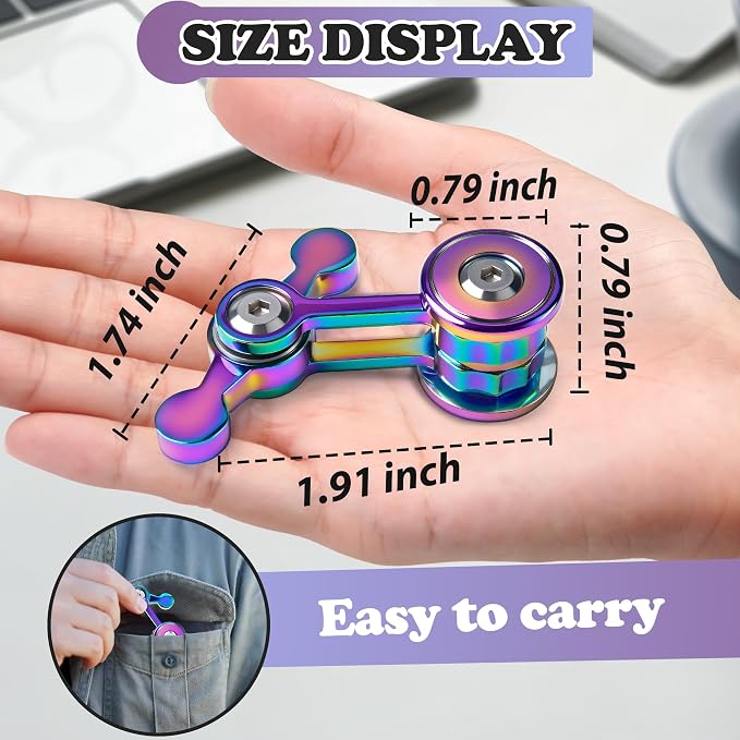 Fidget Spinner for Adults, Metal Silent Figette Office Desk Toy Quiet Cool Gadgets Gifts for Teen Boys Kid Anxiety Stress Relief Calm Down Sensory Autism Autistic ADHD Airplane Travel (Purple)