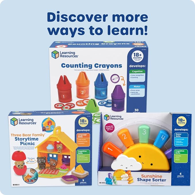 Learning Resources Counting Crayons | Color Sorting and Counting Toys, Math Counters for Kids, Toddler Learning Toys, Math Manipulatives, Teacher Must Haves