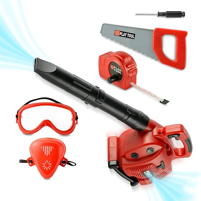 Toy Choi's Kids Leaf Blower that Really Works Pretend Gardening Tool Set | Toy Leaf Blower with Real Airflow Function, Detachable Tube, Ideal Outdoor Toy Tool Set for for Boys & Girls 3 4 5 6 7 8+