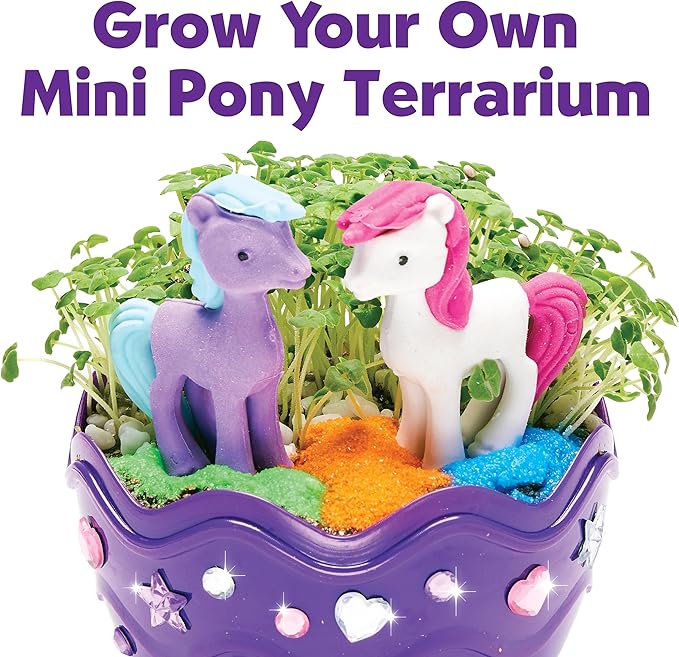 Creativity for Kids Mini Garden: Pony Terrarium Kit | Summer Crafts for Kids | Horse Gifts for Girls, Crafts for Kids and Girl Toys & Birthday Gift Ideas for Girls (Ages 6+)