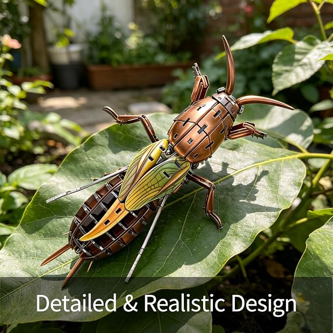 3D Acrylic Insect Puzzle DIY Bug Model Kit Animal STEM Gift | Building Kits Crafts Figurine Sculpture Nature Decoration Educational Display Toys for Kids Teens and Adults (Mole Cricket)