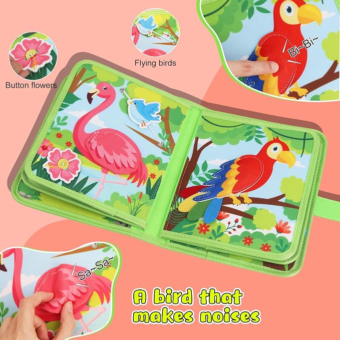 Busy Book for Toddlers Montessori Toys- Busy Board for 1-3 Year Boy Gifts Girl Toys Educational Learning Quiet Activity Books Toddler Airplane Travel Toy for 1 Year Old Birthday