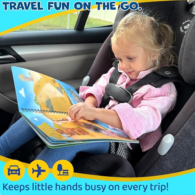 Reusable Sticker Book for Toddlers - Animals, 50 Washable Jelly Stickers | 8 Play Scenes, Animals Sticker Activity Book for Kids, Road Trip Travel Toys, Birthday Gift & Stocking Stuffer