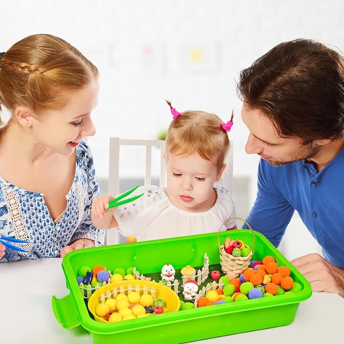 Cinrobiye 152 Pcs Vegetable Learning Activity Set, Farm Vegetable Sorting Game with Garden Vegetables and Farm Accessories for Fine Motor Activities, Preschool Classroom Learning & STEM Education