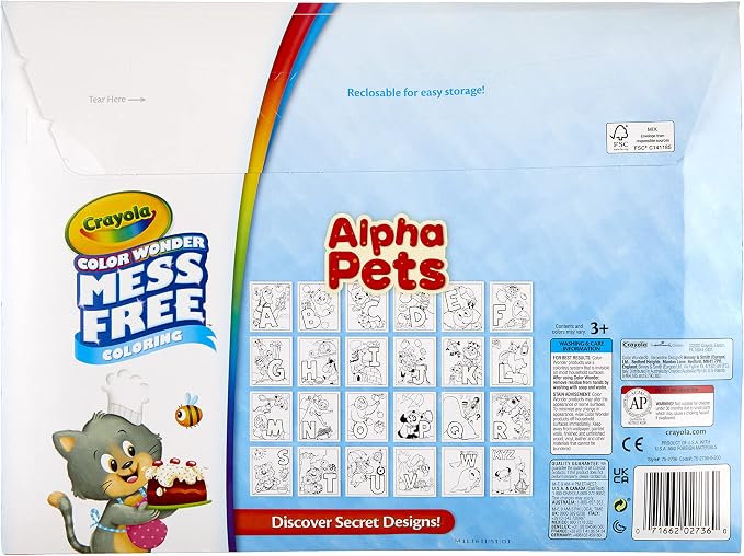 Crayola Color Wonder Alpha Pets, Mess Free Coloring for Toddlers, Alphabet Coloring Pages, Toddler Activity, Gift for Kids, Ages 3+ [Amazon Exclusive]