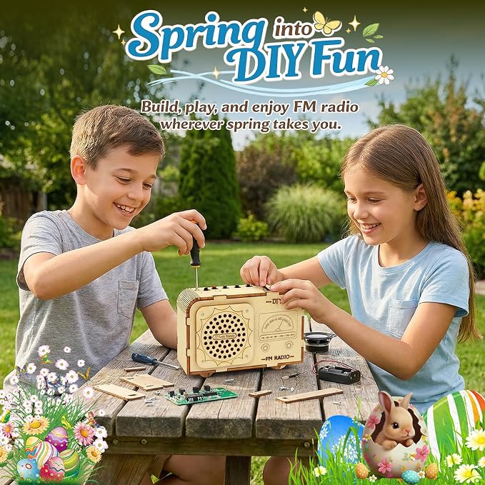 FM Radio Kit for Kids 8-13, DIY STEM: Build Your Own Real Radio | Build, tune, and use a real FM radio: a STEM gift for birthdays, homeschool, classrooms, or weekend projects