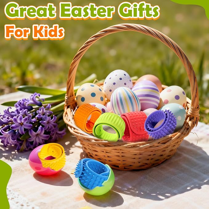 Sensory Fidget Toys for Kids: Textured Silicone Slap Bracelets 6 Pack, Stress Relief Fidgets for Autism ADHD, Wearable Sensory Toys for Adults Office Desk, Calm Down Travel Airplane Toys