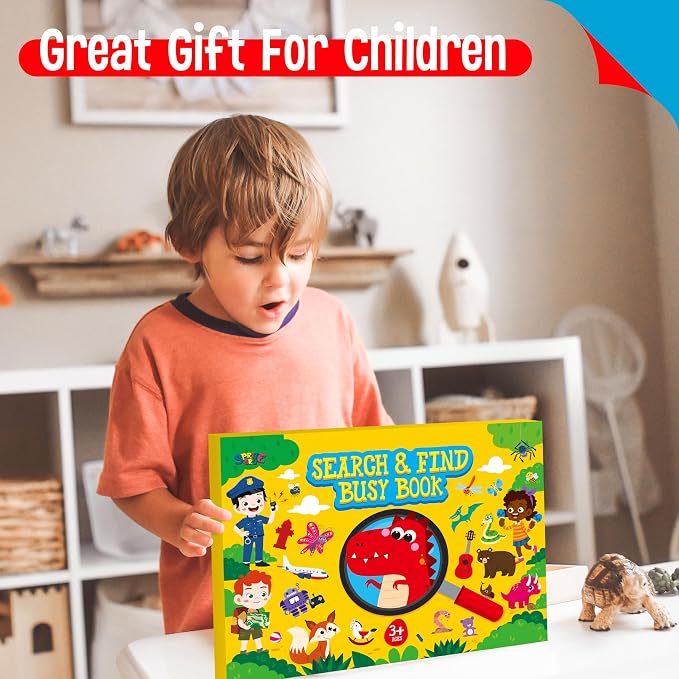 SpriteGru Search & Find Book, 30 Different Themes 32 Pages Activities Book, Montessori Learning Toy Educational Game Autism Sensory Toys for Preschool Girls and Boys Ages 3, 4, 5, 6
