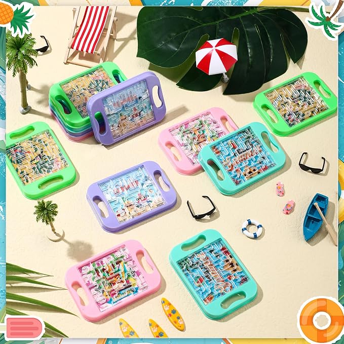 JellyArch 36 Pcs Mini Maze Puzzle Bulk for Kids Maze Cubes, Summer | Small Educational Handheld Puzzle Brain Teaser Back to School Classroom Exchange Gifts for Students Adults