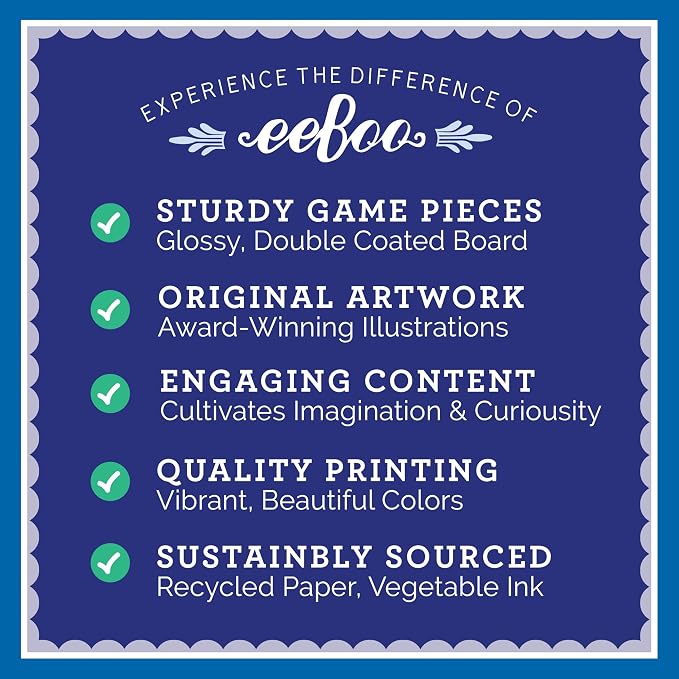 eeBoo Shiny Sharks & Friends Memory & Matching Game, Ages 3+, 1-4 Players | Introduces sharks & marine life. Sharpens recognition, concentration & memory skills. Includes 48 foil tiles, 24 pairs
