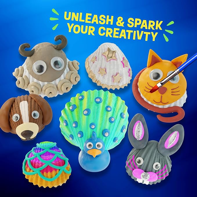 Shell Painting Craft Kit for Kids - Craft Activities Kits - Arts & Crafts | Gifts for Boys and Girls Ages 6-8, 8-12 Years Old - Creative Art Activity Gift - Toys for Age 6 7 8 9 10 11 12 Year Old