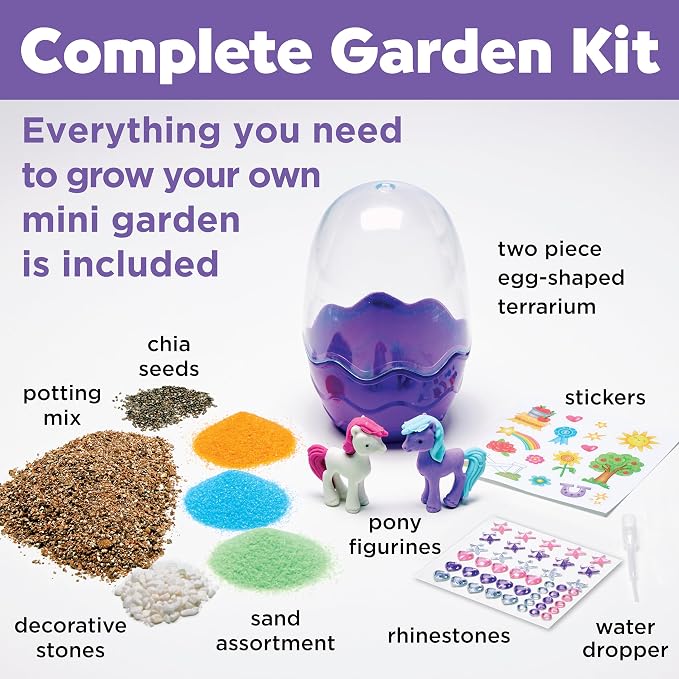 Creativity for Kids Mini Garden: Pony Terrarium Kit | Summer Crafts for Kids | Horse Gifts for Girls, Crafts for Kids and Girl Toys & Birthday Gift Ideas for Girls (Ages 6+)