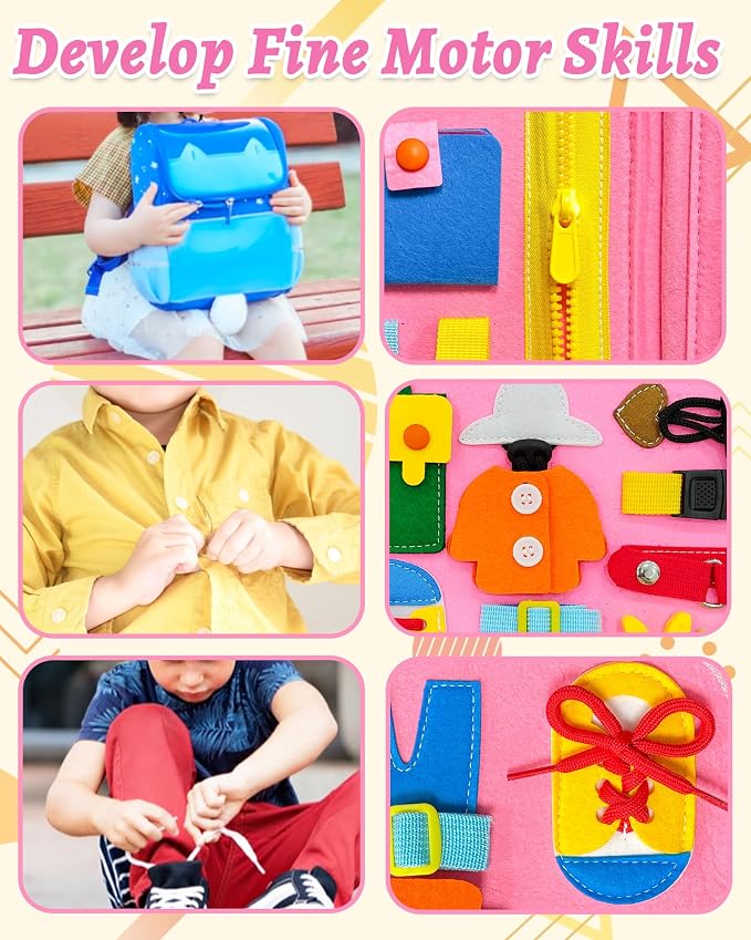 Busy Board Montessori Toys for Toddler Girl Birthday Gift Busy Book | Airplane Car Travel Toy, Learning Educational Toys, Activity Book, Toddler Activities, Sensory Toys, Fine Motor Skills