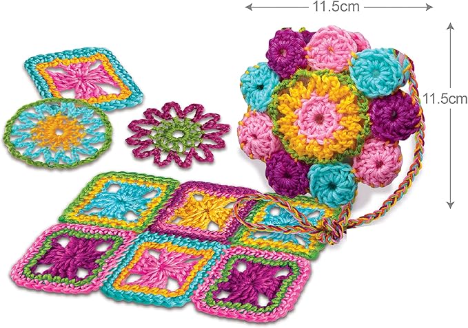 4M Easy-to-Do Crochet Kit - DIY Knitting Set for Beginners & Kids Ages 8+ | All-in-1 yarn craft kit includes hooks and materials to create a mini bag, coasters, and placemat with ease