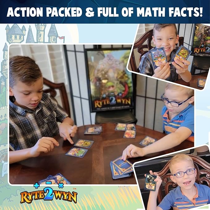 Ryte2Wyn - The Magical Card Game of Math - Practice Every Addition, Subtraction and Multiplication Math Fact from 0-9 - Ages 5 & Up - Kindergarten, 1st, 2nd, 3rd, 4th & More
