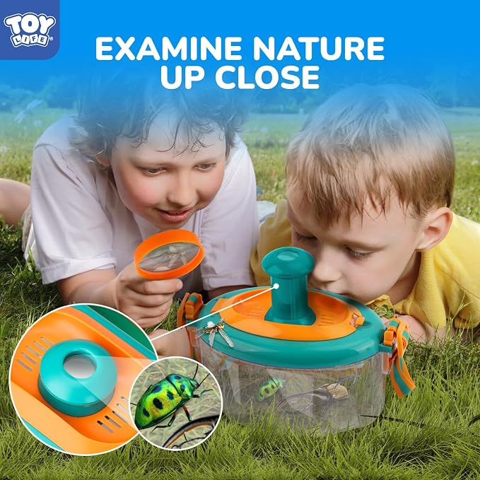 TOY Life Bug Catcher for Kids Outdoor Toys with Butterfly Net, Kids Binoculars, Magnifying Glass, Bug Habitat with Magnified Viewer & Bug Toys Tweezers, Insects Bug Catching Kit Outdoor Explorer Kit