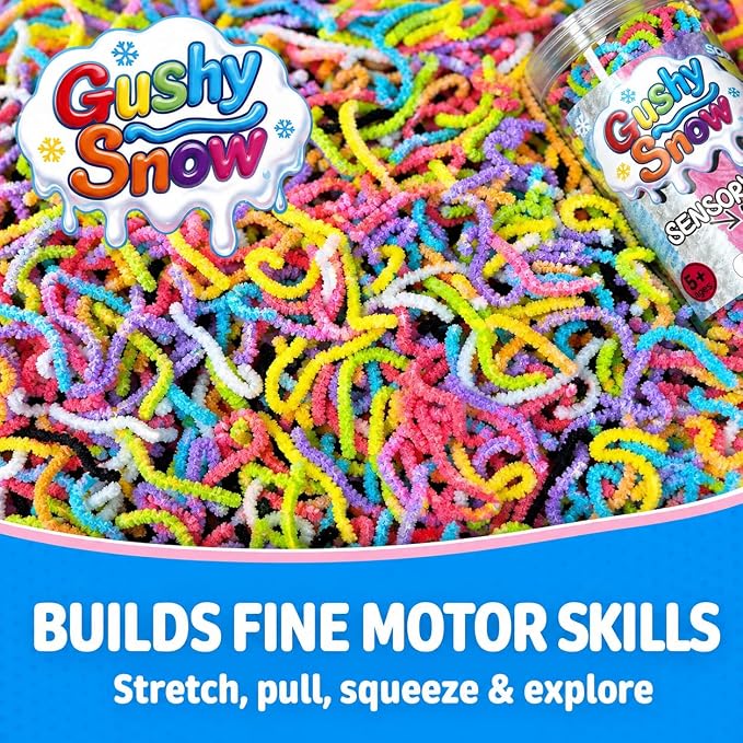 GushySnow® Latex material Stretchy Sensory Fidget Noodles for Kids & Adults-Bulk Pack Tactile Rubber Fidget Toys for Autism,ADHD,Stress Relief, Fine Motor Skills-Quiet Classroom & Calming Sensory Play
