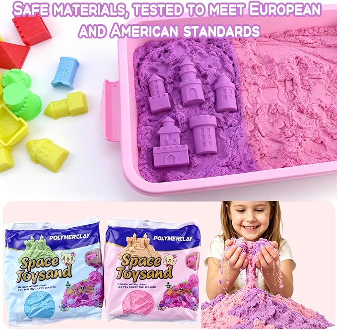 Princess Castle Sensory Bin for Toddlers 3-5 Year Old - 57 PCS Sand Play Set with Lid, Portable Sandbox, Montessori Sensory Toys, Calm Down Gift for Girls Age 3 4 5 6 7 8