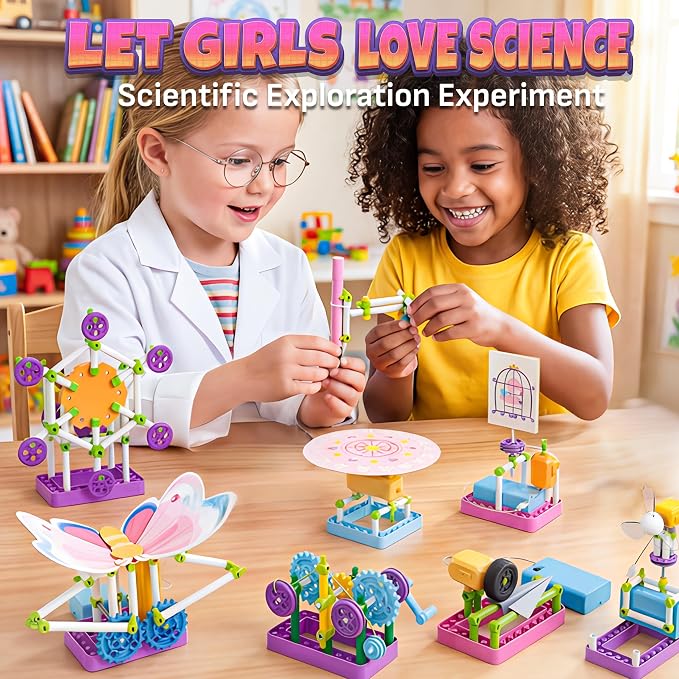 SMILESSKIDDO Science Kit for Girls 100+ Experiments, STEM Toys | Educational Projects, Fun Experiments, Step-by-Step Instructions, Learning Gift for Kids, Ages 5-10