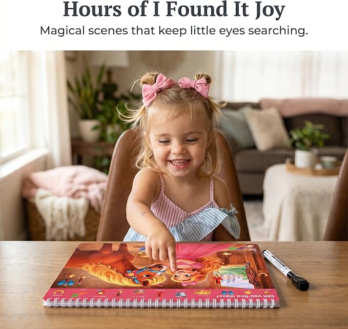 Fun Search and Find Books for Kids 3-5 - Cute Road Trip Game for Girls 4-8 | Magical Princess, Unicorn and Mermaid Scenes W Markers - Essential Travel Activity for Hours of Fun on Car Rides and Planes