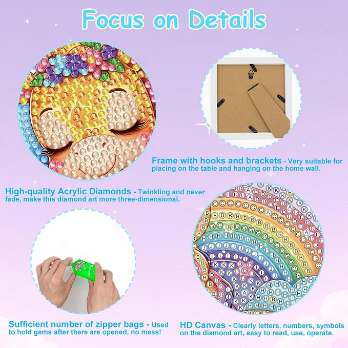 Nardoll Diamond Art Kits - Arts and Crafts - Diamond Art Painting with Wooden Frame - GEM Art for Girls Boys Adults Beginners Home Wall Decor Gifts