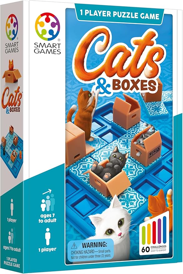 SmartGames Cats & Boxes Logic Puzzle Game with 60 Challenges for Ages 7+ (Pack of 2)