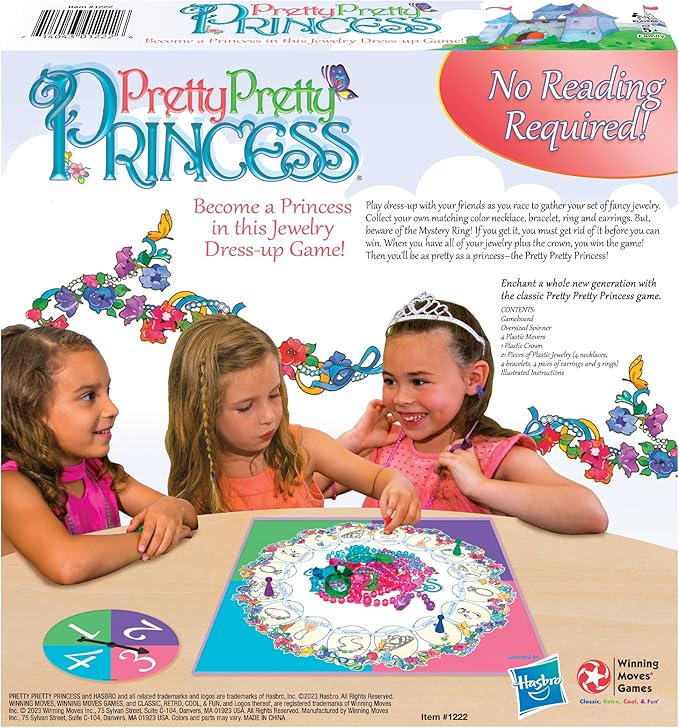 Pretty, Pretty, Princess Game with 90's Artwork, by Winning Moves Games USA | Jewelry Dress-Up Game, 2-4 Players, Ages 5+