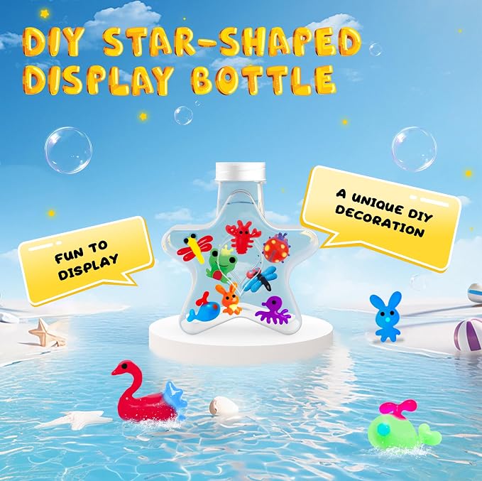 Kiditos Color-Changing Magic Water Elf Kit for Kids, DIY Craft Kit | 8 Gels & 10 Molds, Magic Aqua Fairy Water Gel Kit, STEM Science Activity, Party Favors & Birthday Gifts for Kids Ages 3+