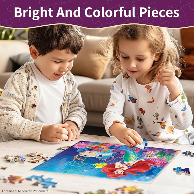 Toddler Puzzle Ages 3-8, 60 Piece Jigsaw Puzzle in Metal Box, Educational Learning Toys for Boys and Girls, Premium Puzzle Games
