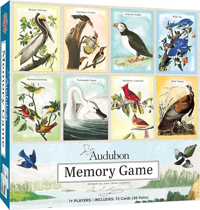 Masterpieces Officially Licensed Audubon Matching Card Game for Adults, Kids, and Families