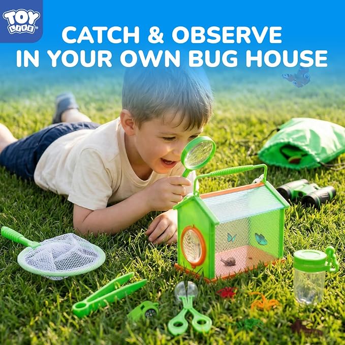 TOY Life Kids Explorer Kit with Bug Catcher for Kids, Bug Catching Kit with Bug Toys, Kid Safari Vest & Hat, Compass, Binoculars, Magnifying Glass, Educational Outdoor Toys Boys Kid Adventure Kit