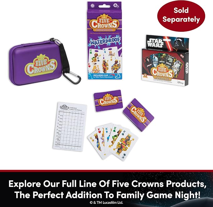 Five Crowns Star Wars Rummy Style Card Game for Kids, Family Game Night | Family Game Night, Travel Games, Screen-Free, Holiday Game, Playing Cards, Star Wars Toys