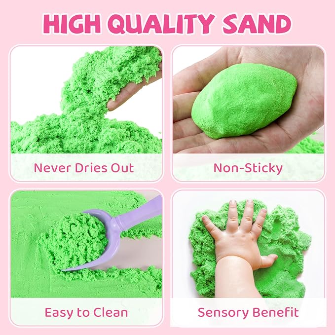Aprilwolf 21 PCS Pet Sensory Bin, Dog & Cat Sandbox with Sand & Box | Play Sand Art Toys Kit, Pet Care Play Set, Beach Toys for Kids Ages 4-8, Birthday Gift Girls Boys 3 4 5 6 7 Years Old