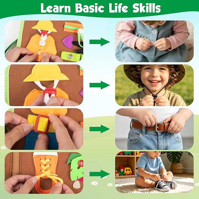 Busy Board Montessori Toys for 2 Year Old Boy Girl Birthday Gift Busy Book | Educational Learning Sensory Quiet Busy Book for Toddlers, Activity Books for Toddlers, Airplane Car Travel Toys for Ages 2-4