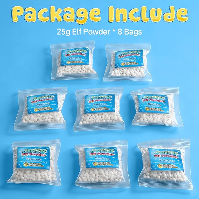 wookidel 8 Pack Magic Water Elf Powder Refill, Aqua Fairy Water Pets Refill | DIY Squishy Maker Kit, Compatible with Most Water Elf Kits, Perfect for Family Parties & Kid's Creative Play