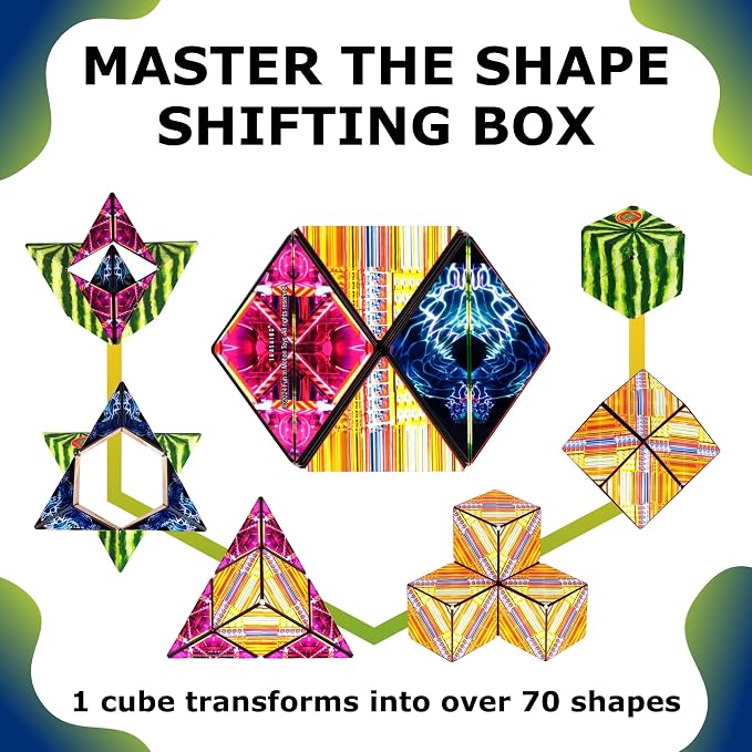 Shashibo DODECA Magnetic Puzzle Cube, Stress Relief Fidget Toy | 100+ Possible Shapes, Sensory Fidget Toy For Adults & Kids, Fun Shape Shifting Puzzle Box For All Ages