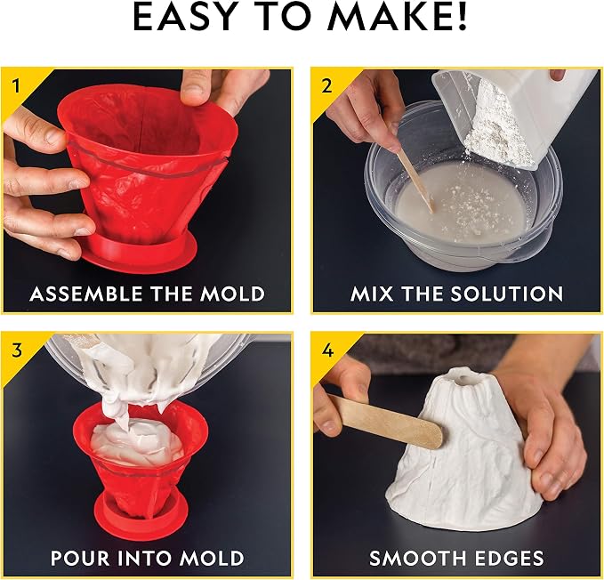 National Geographic Ultimate Volcano Science Kit for Kids Ages 8-12 | 3X More Eruptions, Pop Crystals with Exciting Sounds, Eruption Powder, Hands-On Earth Science, STEM Activity, Birthday Gift
