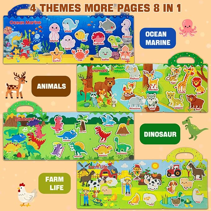 Activity Books for Toddlers 1-3|Felt Montessori Busy Book for Toddlers | Educational Learning Toys for 2 Year Olds|Preschool Sensory Fine Motor skills Sorting Birthday Gifts