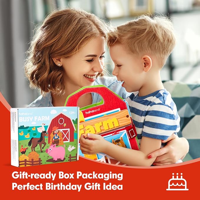 hahaland Busy Book for Toddlers 1-3 - Farm Animals Busy Board 1 Year Old | hahaland Busy Book for Toddlers 1-3 - Farm Animals Busy Board 1 Year Old