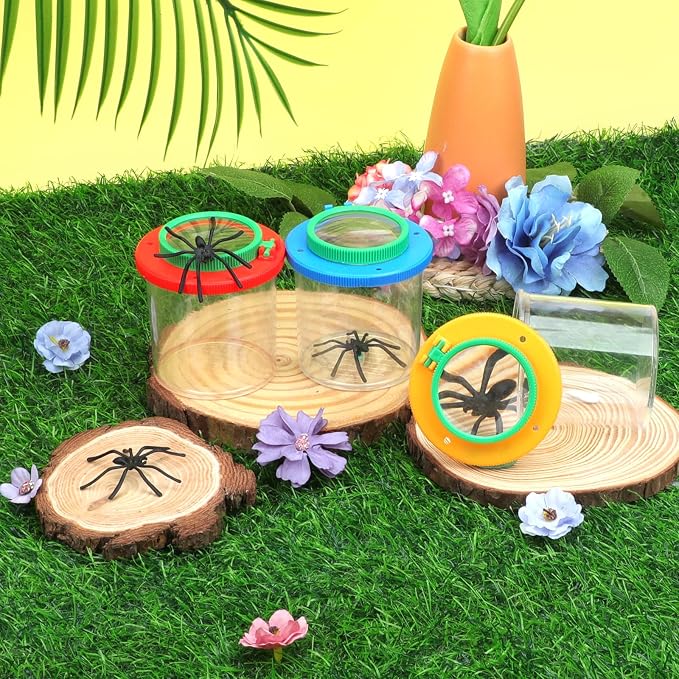 Coopay 3 Pcs Insect Bug Viewer for Kids - Bug Jars, Critter Insect Cage, Bug Container, Bug Catcher, Magnifying Insect Box for Children, Kids Science Nature Exploration Collecting Kit