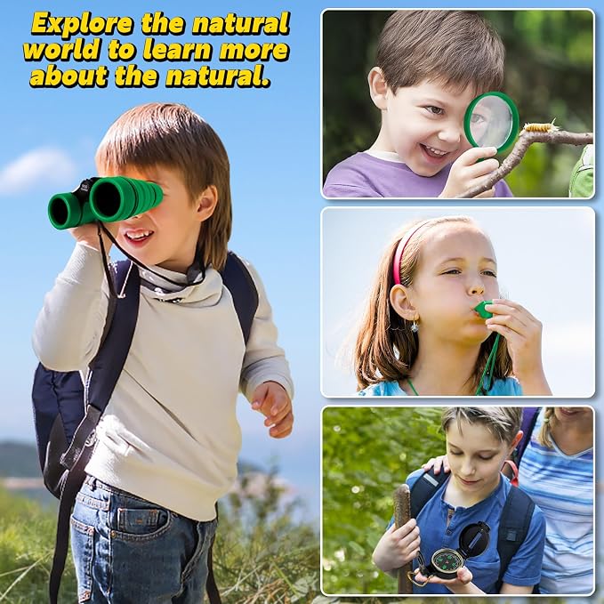 ESSENSON Kids Explorer Kit - Adventure Kit for Kids, Outdoor Explorer Kit with Binoculars, Summer Outdoor Toys for Kids Ages 4-8