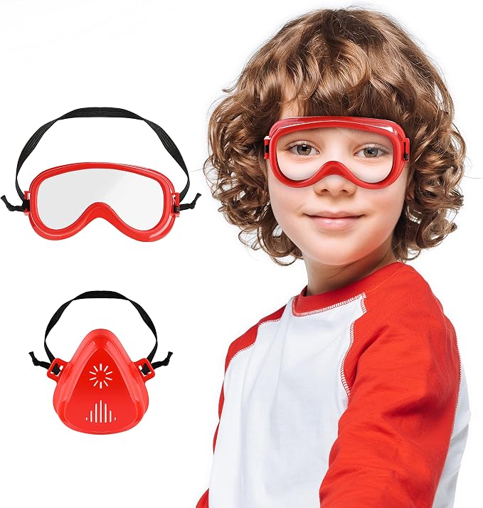 Toy Choi's Kids Jackhammer Toy Drill with Realistic Vibration & Sound | Safe Plastic, Goggle & Mask Included, Pretend Play, Kids Construction Toys for Boys Girls Aged 3-5,4-7