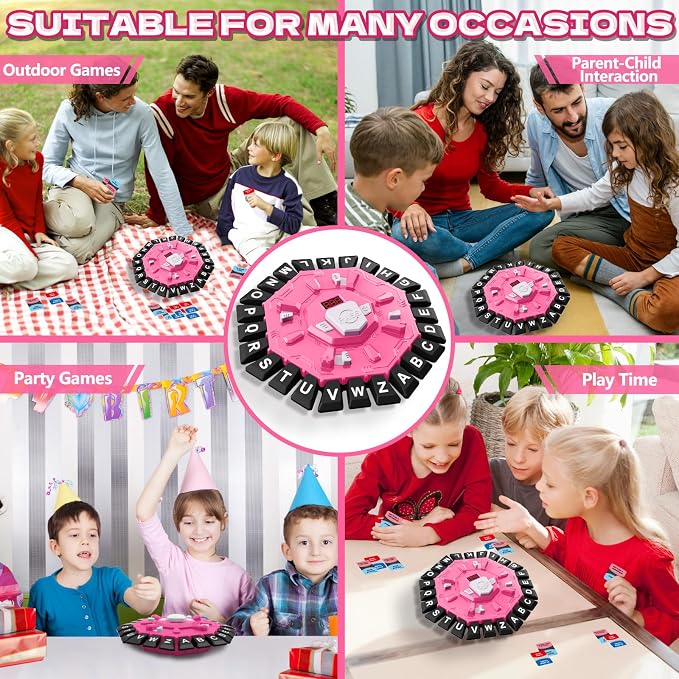 Word Game Family Board Game with Digital Display Timer for Kids and Adults | Fast-Paced 24-Letter Word Game with 2 Modes & 35 Cards for Family Game Nights and Parties, Ages 3 & Up, 2-8 Players