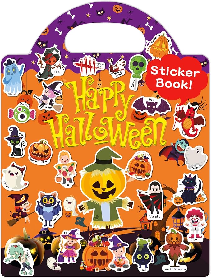 Benresive Reusable Sticker Book for Toddlers, Stickers for Kids, Travel Toy | Toddler Toys, Boys Girls Birthday Gifts, Airplane & Road Trip Essentials Kids, No Mess Waterproof Toddler Crafts Activities