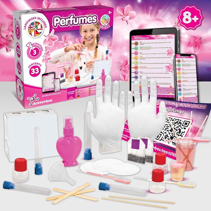 Science4you Perfume Making Kit for Girls and Boys - Make Your Own Perfumes for Kids, Scientific Kit + Creative Experiments and Activities, Stem Toys and Games, Gifts for 8+ Year olds Kids