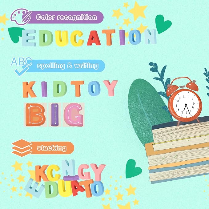 Kairsya Alphabet Puzzle Wooden Puzzles for Toddlers Alphabet Learning Puzzles Toys with Wood Letters Montessori Wooden ABC Learning Toys for Toddlers 1-5 | Preschool Educational Gift for Kids