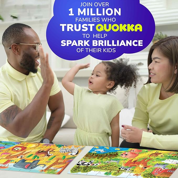 60 Piece Puzzles for Kids Ages 4-6 - 4 Jigsaw Toddlers Puzzles Ages 3-5 | Preschool Animals and Ocean Puzzles for Children Ages 6-8 - Kindergarten Gift for Boys and Girls Ages 7-10