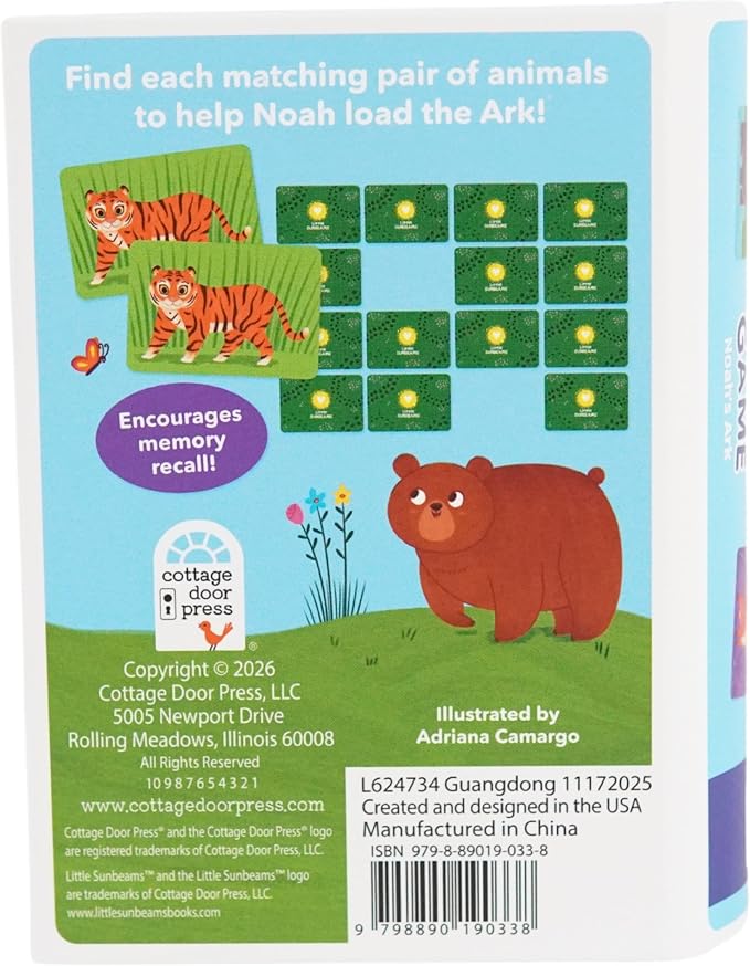 Memory Matching Game for Kids Ages 3+ – Memory Card Game with 72 Large Thick Cards, Preschool Learning Game (Noah's Ark)